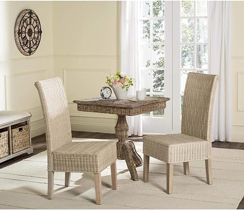 Miniatura 7 de Safavieh Home Collection Arjun - Silla de comedor de mimbre gris de 18.0 in