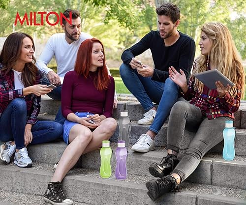 Miniatura 9 de MILTON Botella de agua deportiva para niños, reutilizable, a prueba de fugas, 25 onzas, juego de 4 unidades, plástico de boca ancha, botella grande