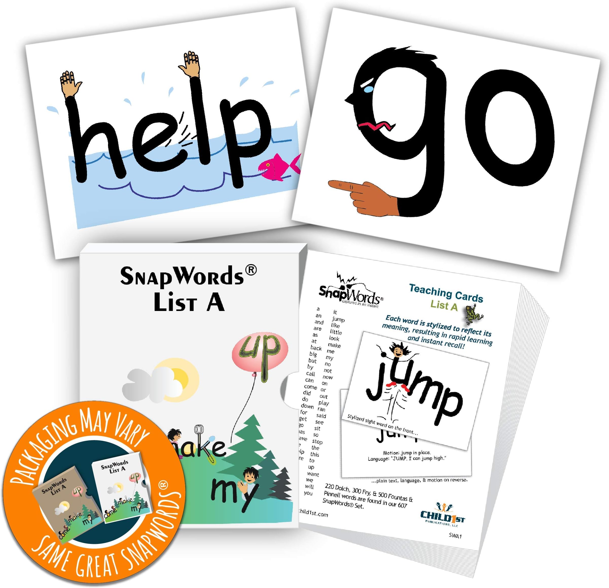 SnapWords® List A Teaching Sight Word Cards