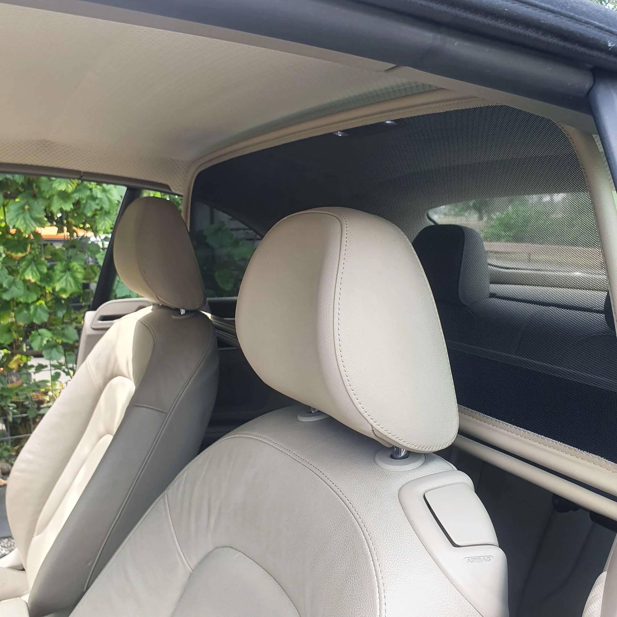 Deflector de Viento para Audi A5 Descapotable (2009 en adelante) - Plegable - con Cierre Rápido - Beige | Deflector de Viento | Deflector de Aire | Parabrisas para descapotable