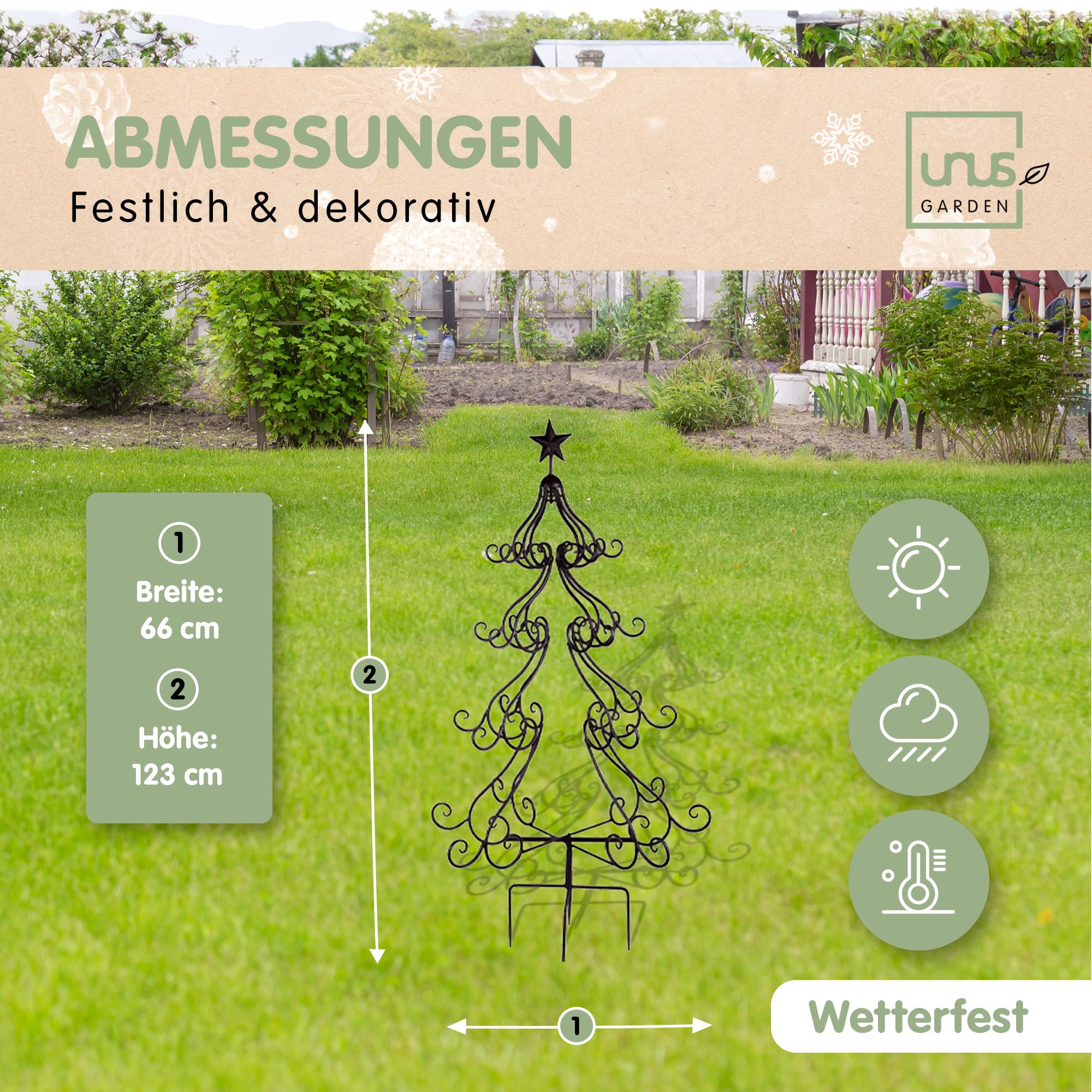 UNUS Lot De 3 Figurines De Jardin Ange De Noël à Suspendre