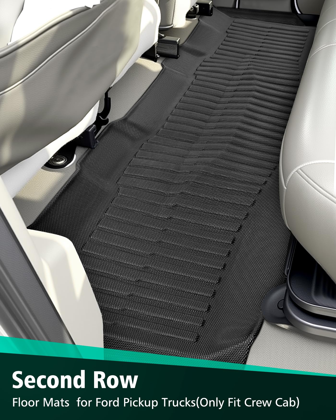 DiffCar for Ford F250 F350 F450 F550 Floor Mats Crew Cab 2008 2009 2010 Without Manual Shifter Footwell — view 6