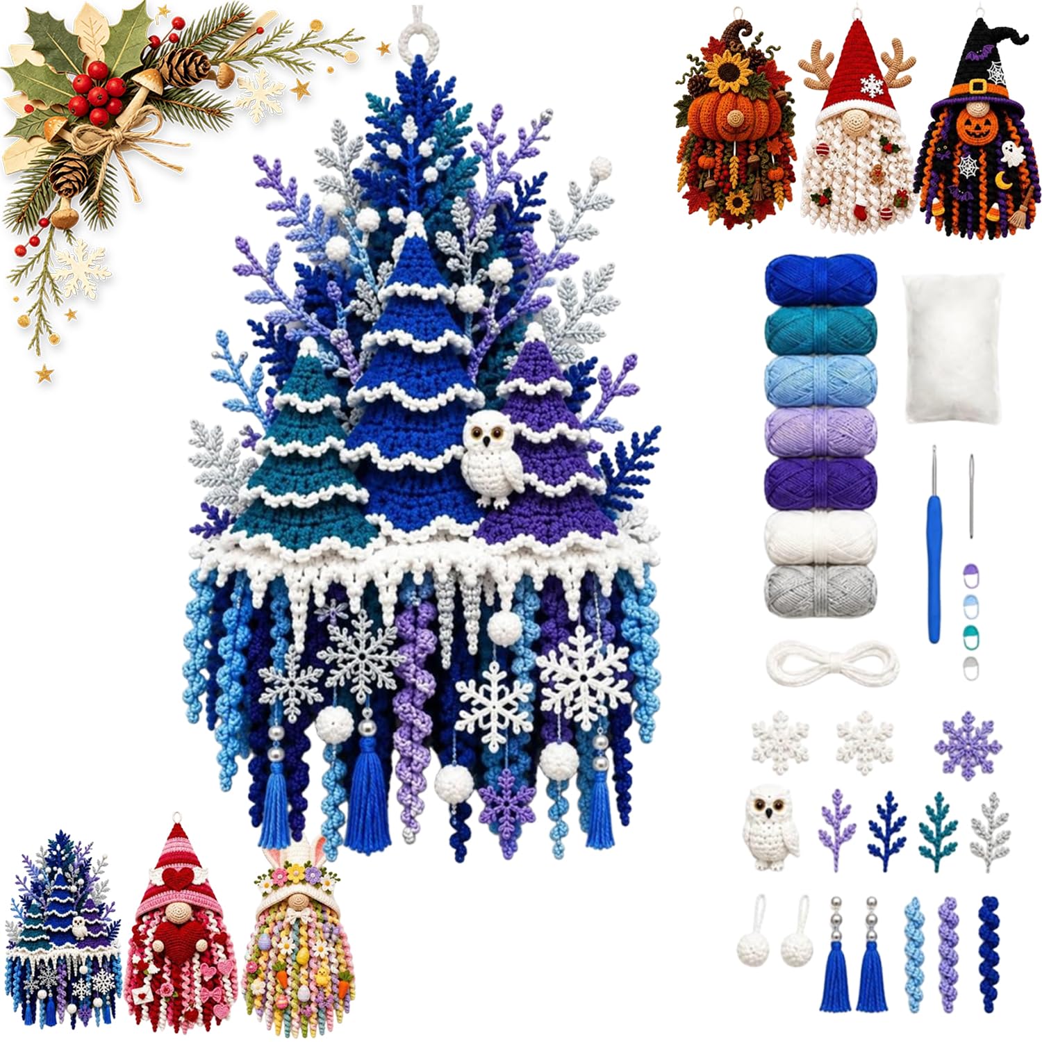 2027 New DIY Seasonal 3D Crochet Door Hanger Kit Collection，Style-F