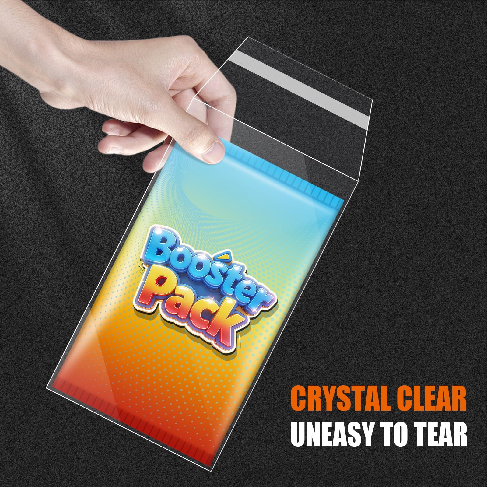 Booster Pack Sleeves, Booster Pack Protector Team Bags, Cards Sleeves for Trading Cards, Ultra Protection for Pro Collector- 100Pack - 4