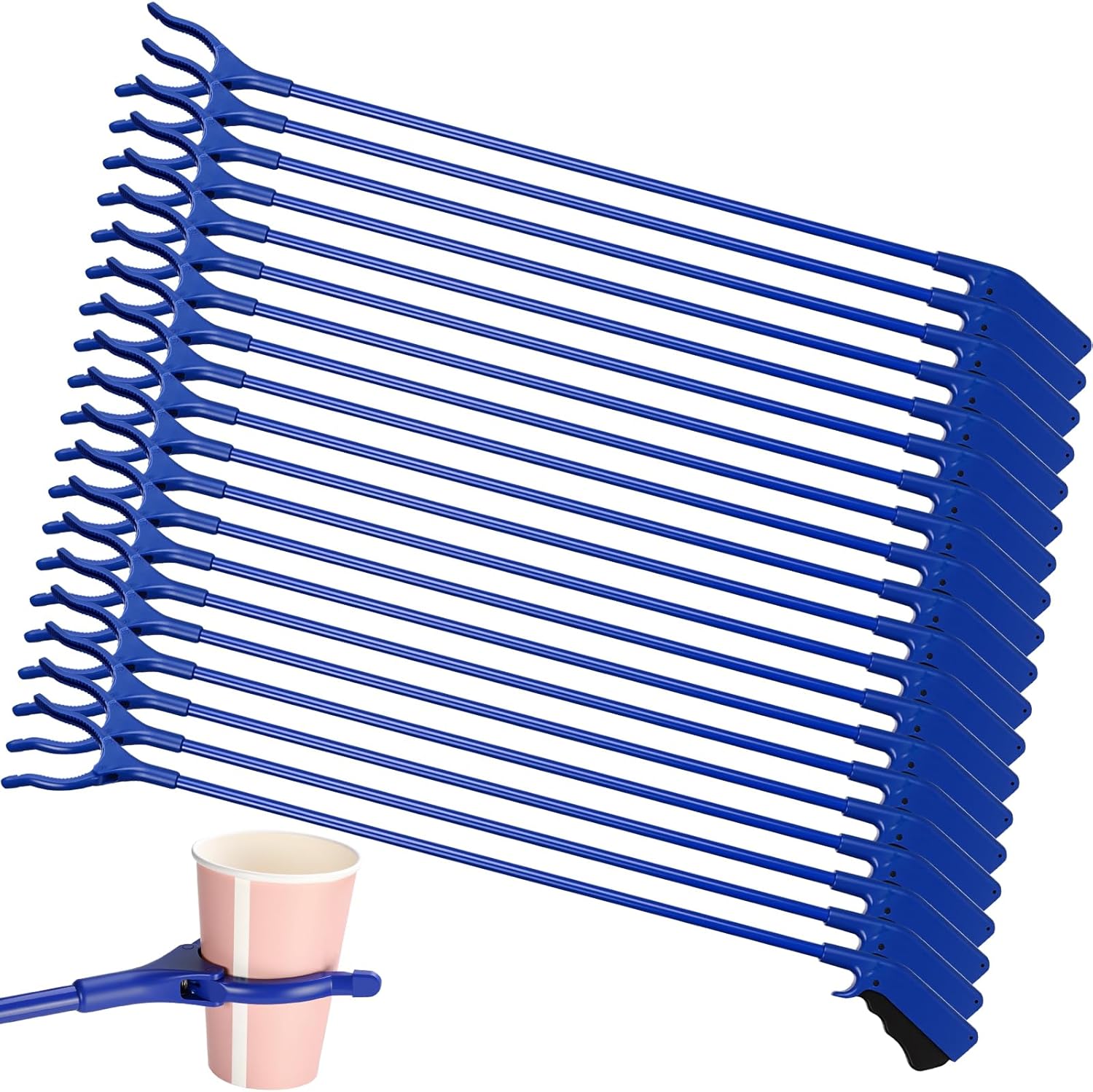 Norme 20 Pcs 32" Trash Grabber Reacher Tool for Elderly Long Handle Litter Picker Upper Lightweight Handy Aid Nonslip Trash Claw Grabber for Sanitation Workers Home Garden Arm Extension