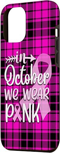Miniatura 2 de iPhone 12 Pro Max Pink Plaid Breast Cancer En Octubre Llevamos Rosa Caso