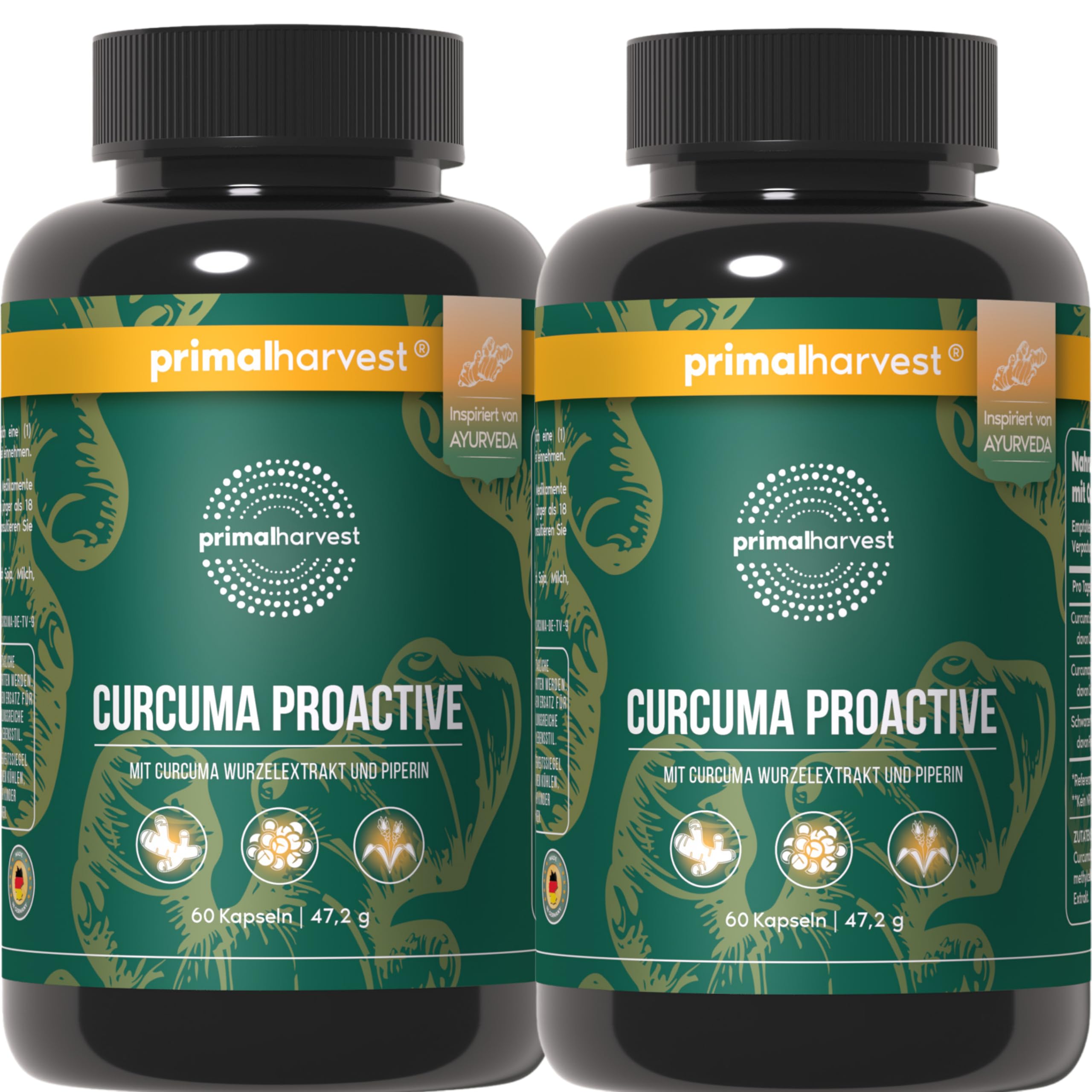 Primal Curcuma Proactive – Taglisches Supplement, glutenfrei, vegan