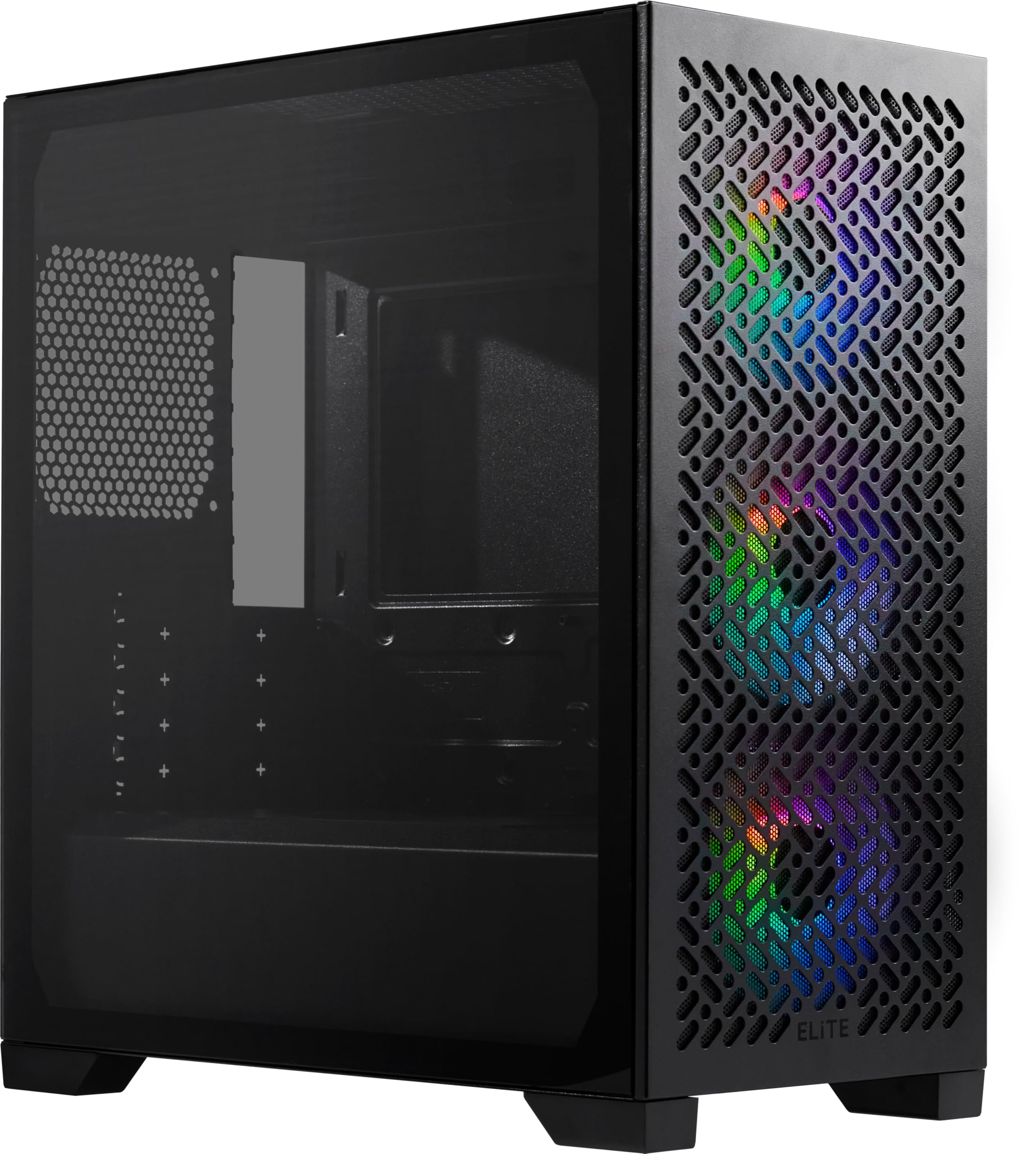 Cooler Master Elite 302 Gaming Case w/​Glass Side, Micro ATX, 3x ARGB Fans, PSU Shroud, Intake Grill, USB-​C, Black