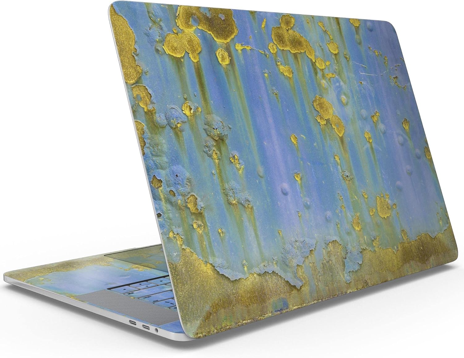 DesignSkinz - Blue Metal with Gold Rust - Full-Body Wrap Protective Decal Skin Kit Compatible with MacBook 16" Pro M1 (A2485)