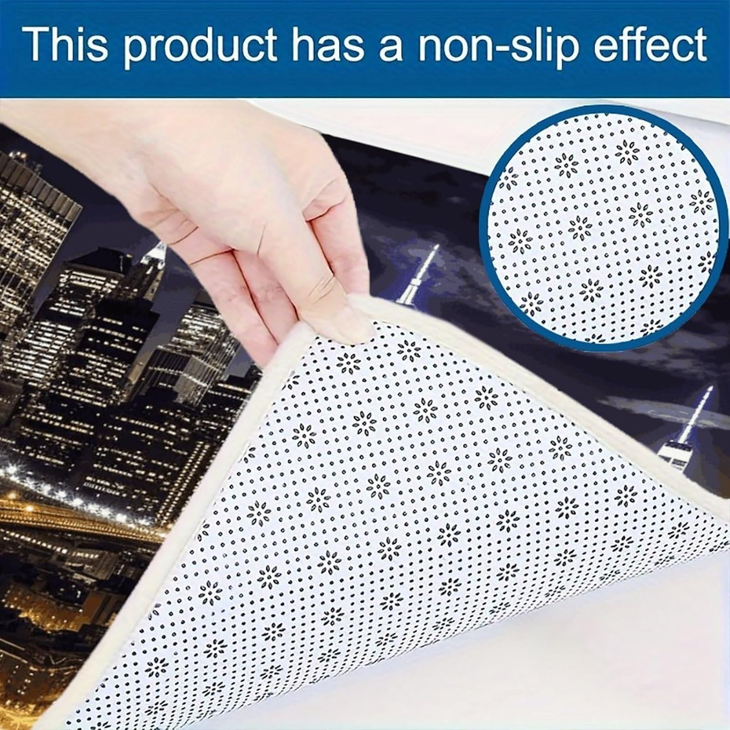 New York Night Kitchen Mats for Floor 3 Pcs Kitchen Rugs