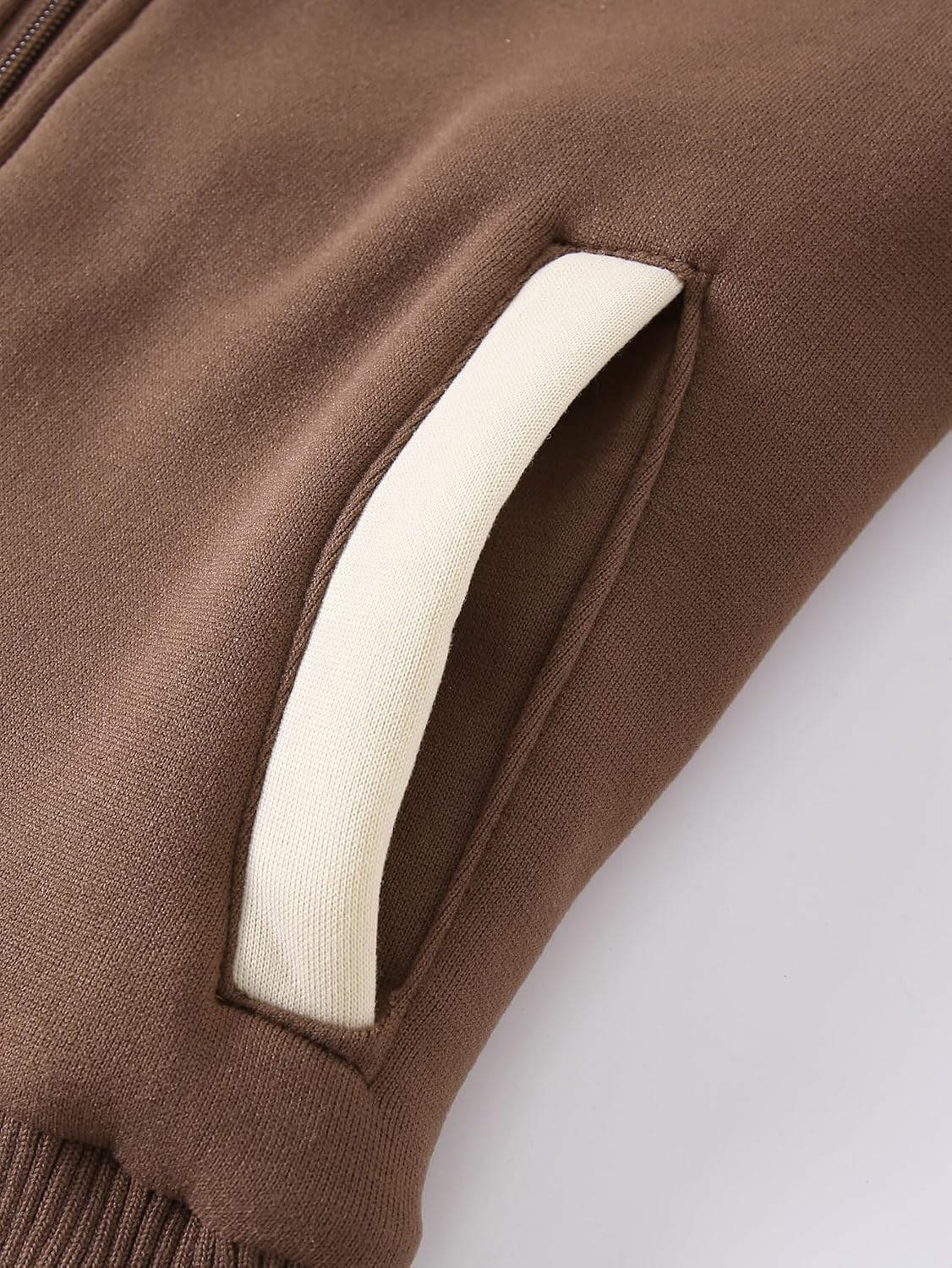 Kids Boys Zip-Up Hooded Sherpa Lined Jacket Fleece Sweatshirts Coat