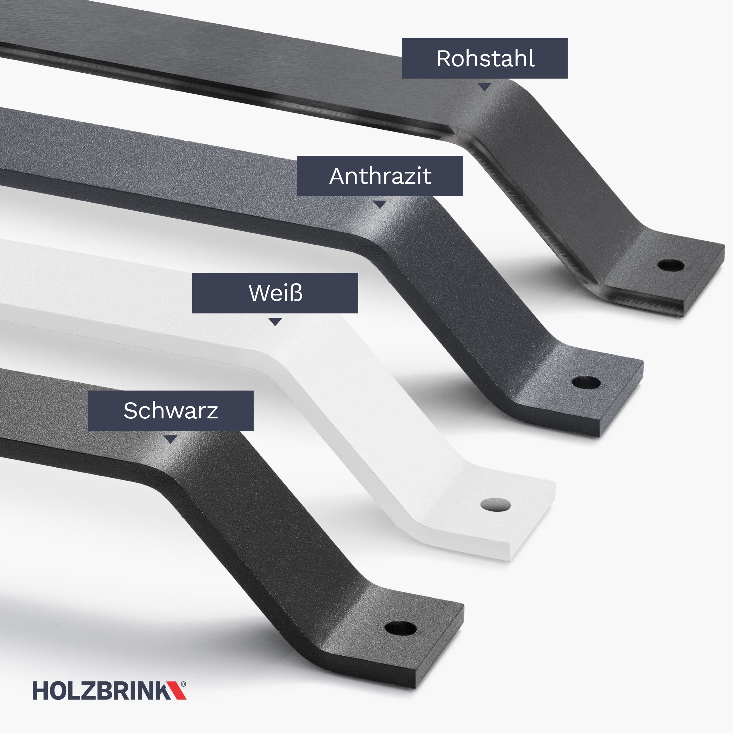 HOLZBRINK Manija de la puerta de granero, armarios, trapezoidal, tirador para muebles DIY, Blanco, 160mm, 6 piezas, HLMG-01-160-9016