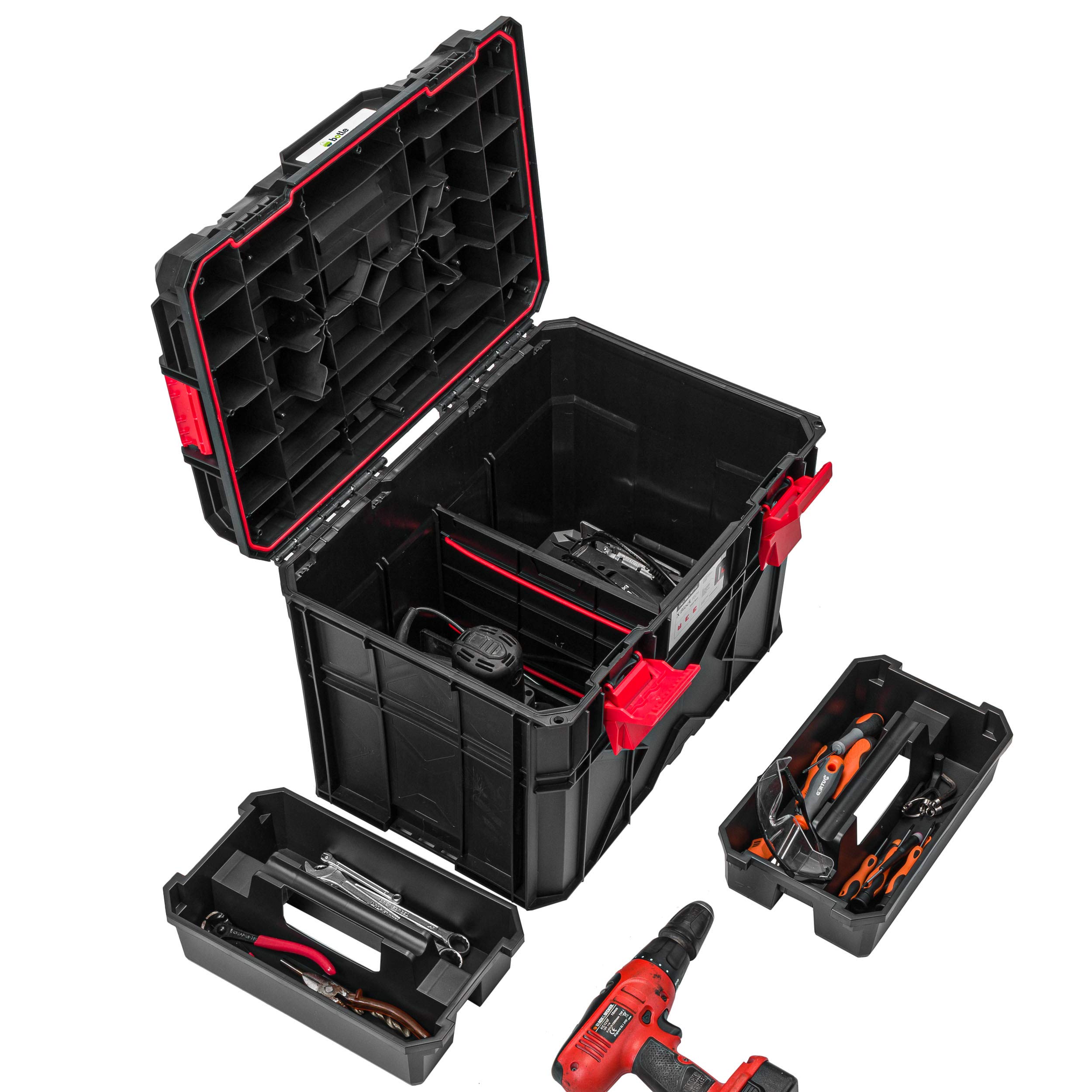 Caisse à outils en plastique noire XXL
