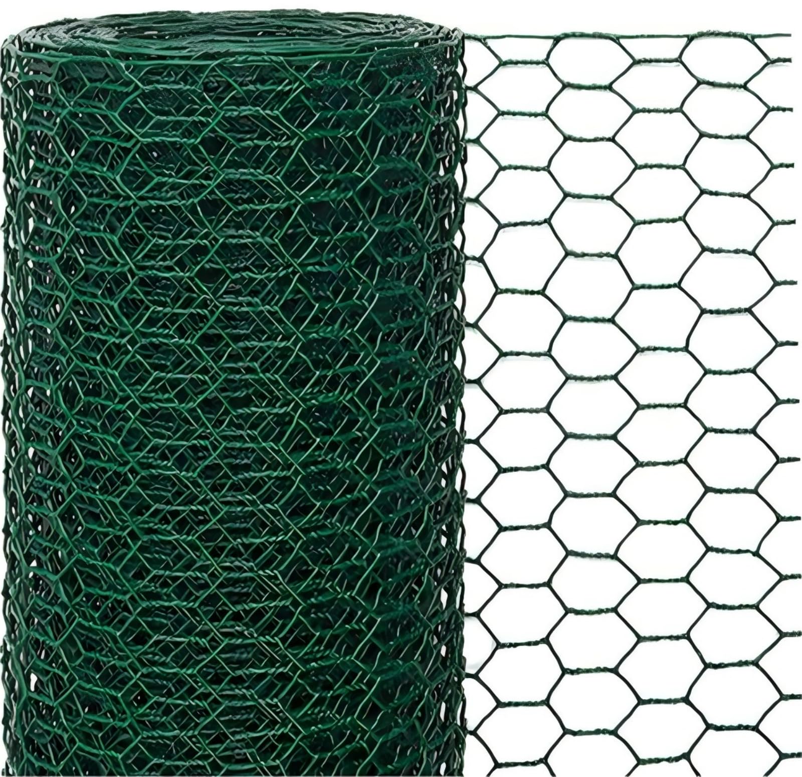 Begrenzungszaun/Maschendrahtzaun mobiler Hühnerzaun & Hundezaun, 120 cm, Kunststoff beschichtet, Geflügelzaun Set, 15 m / 25 m / 30 m, Steckzaun mit Fiberglaspfosten für Garten & Tiergehege