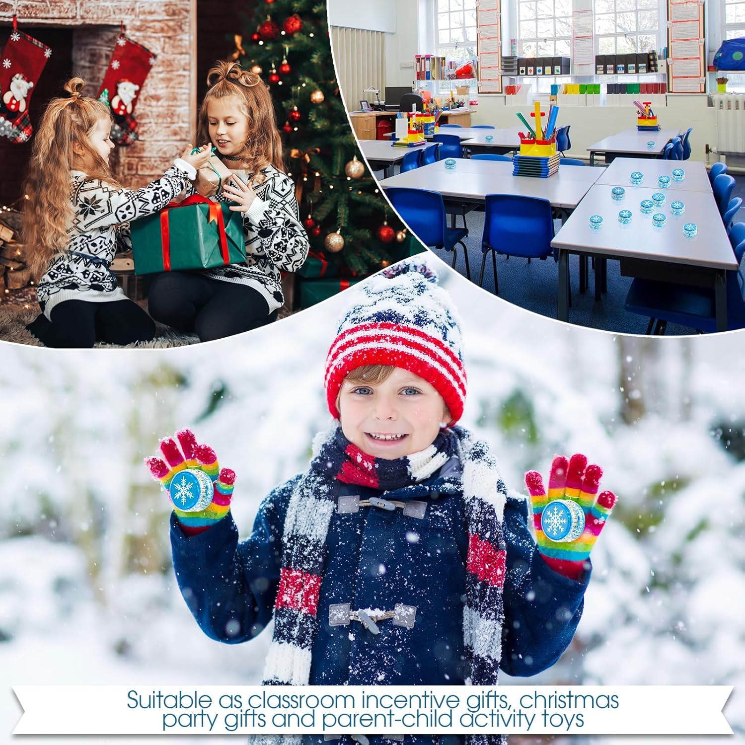 Wettarn 36 Pcs Winter Party Favors Snowflake Magic Birthday Party Supplies Winter Princess LED Lighted Yo Yo Bulk Theme Toy for Girls Goodie Bag Filler Snowflake Gifts in Bulk