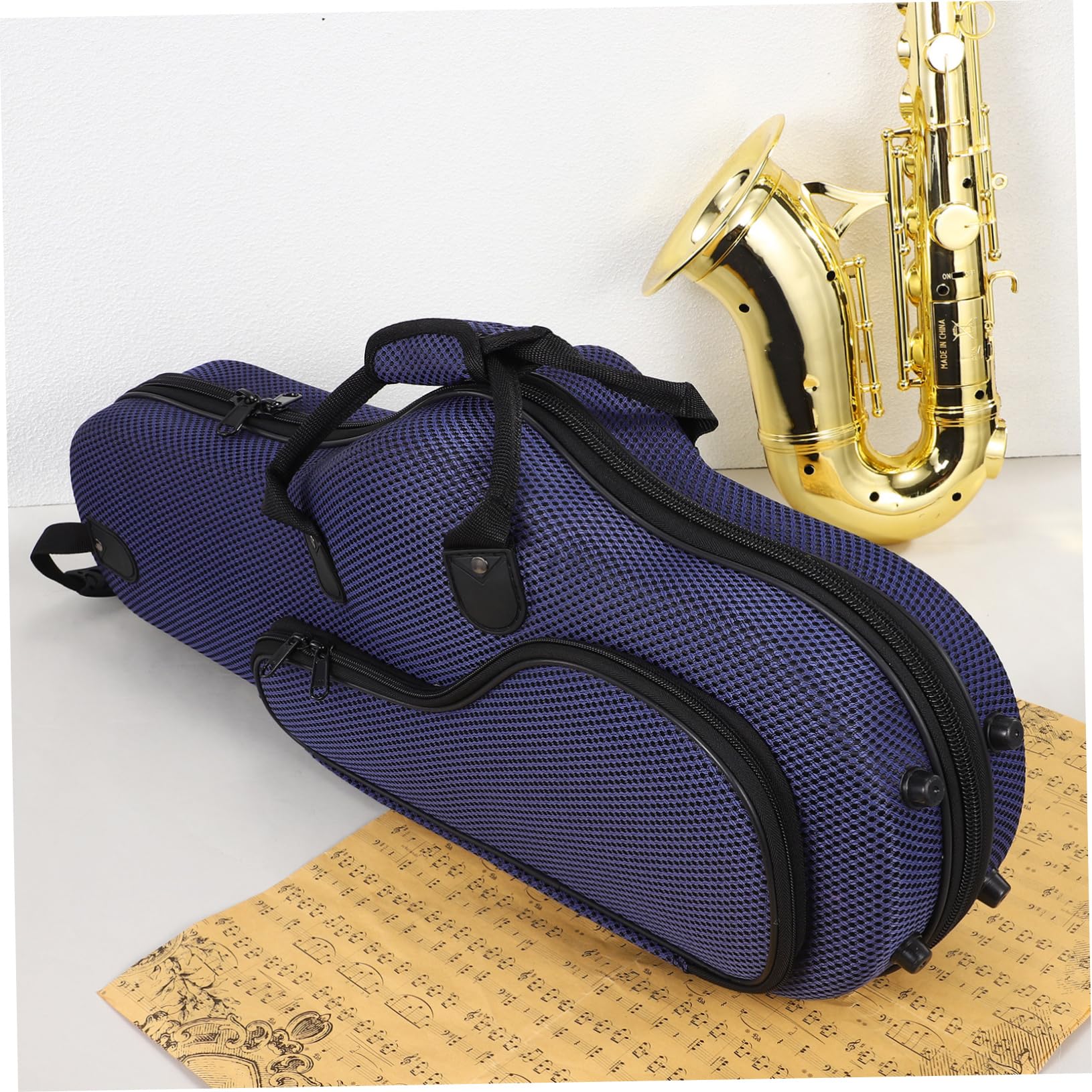 GOOHOCHY Alto Saxophone Backpack Case Soft Gig Bag Padded Straps Large Front Pocket
