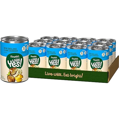 Campbell's Well Yes! New England Sopa de almejas, lata de 16.3 onzas (paquete de 12)