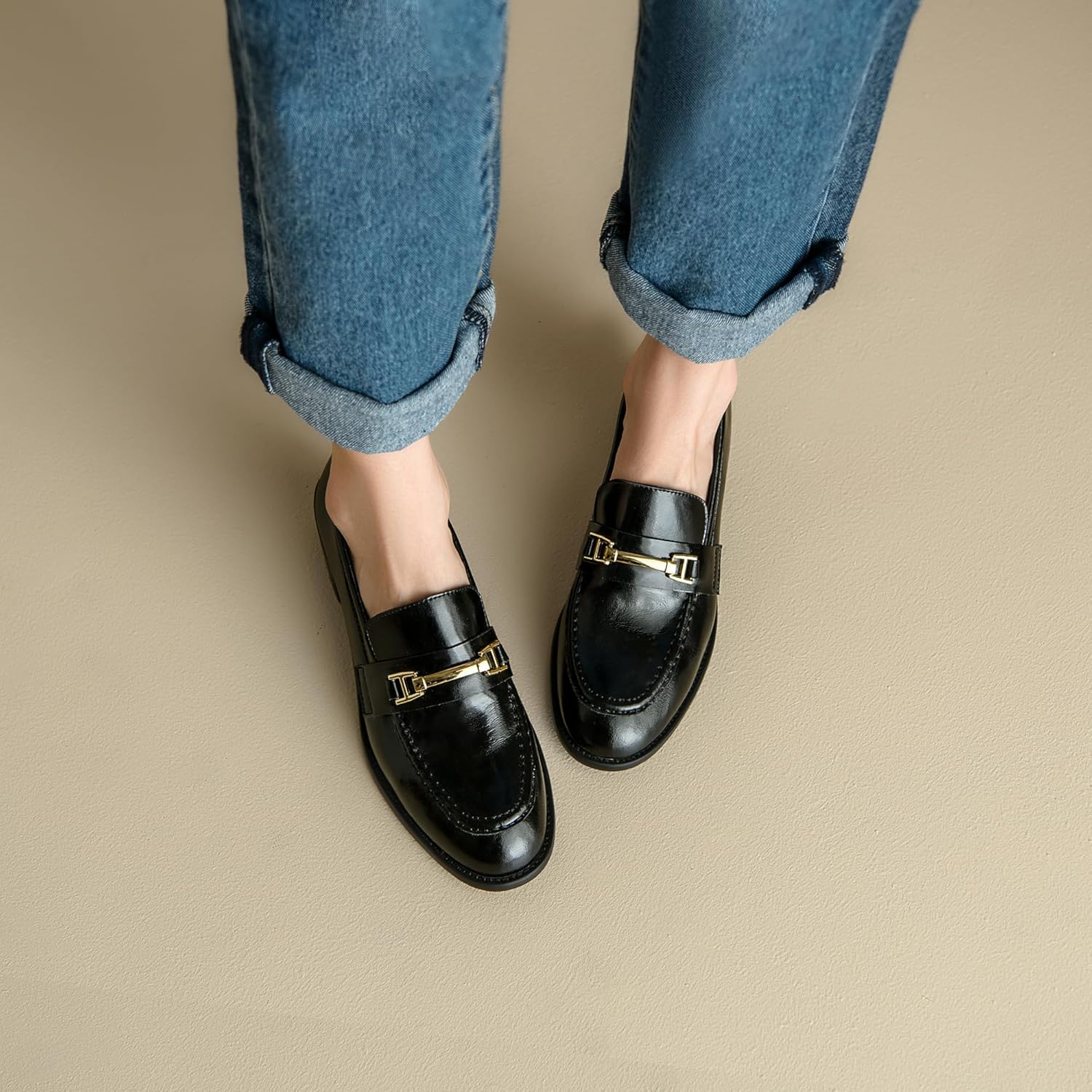 Y's ローファー ブラック Y's ブラックレザー ローファー