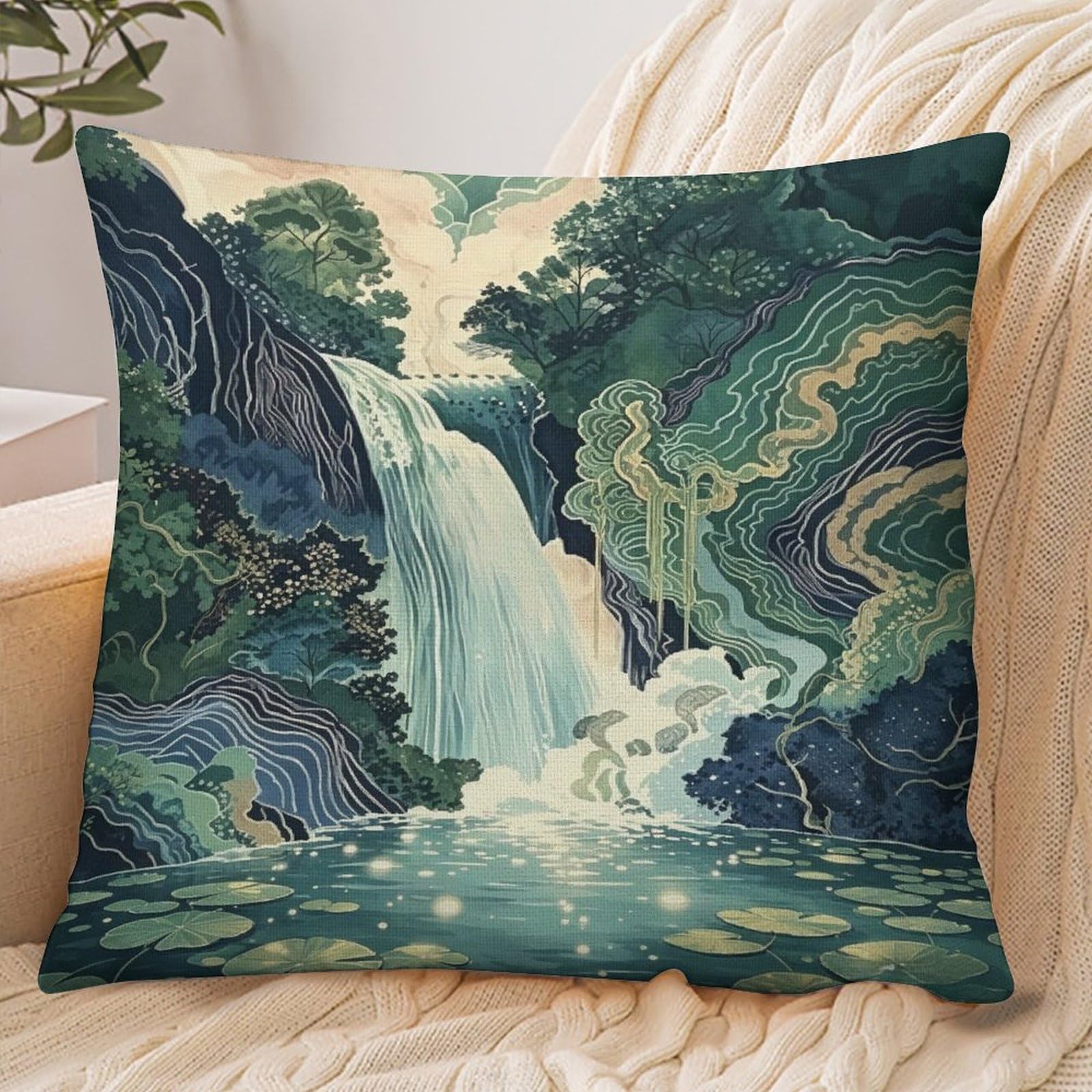 Fekiloot Style Waterfall Pillowcase Pillow Sham Pillow Case