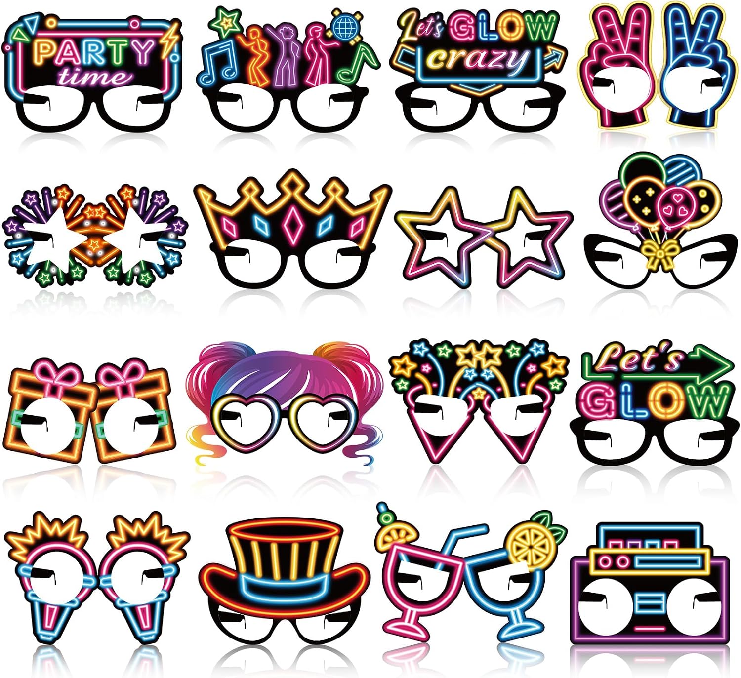 36 Pcs Pizza Party Decoration Pizza Paper Eyeglasses Photo Booth Props Italian Birthday Paper Glasses Decor Selfie Props for Italian Birthday Theme Party Gifts Decor Supplies