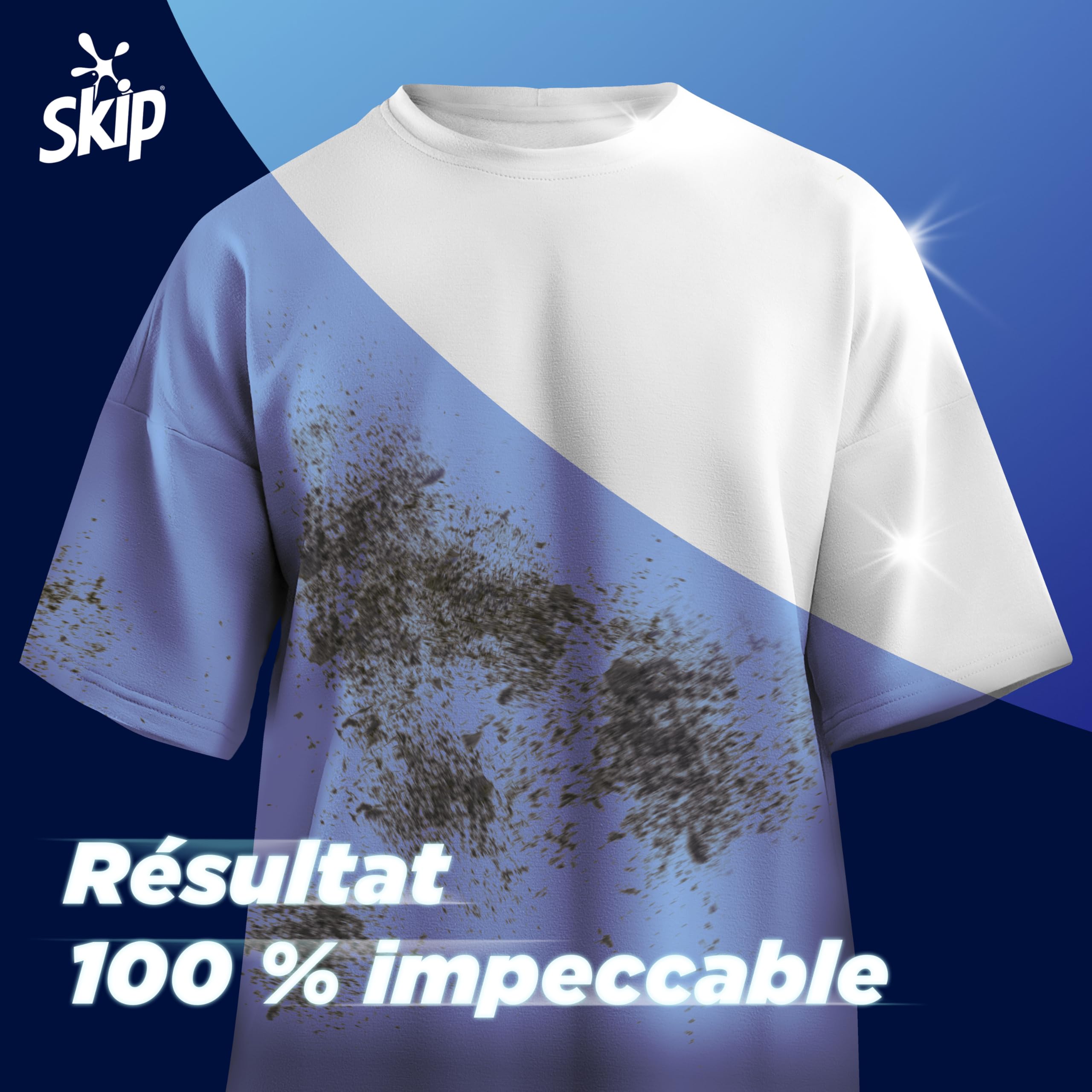 Skip - Lessive Liquide Active Clean - Propreté Impeccable - Fraîcheur Longue Durée - Détache les vêtements tout en respectant fibres et couleurs - 2x40 Lavages