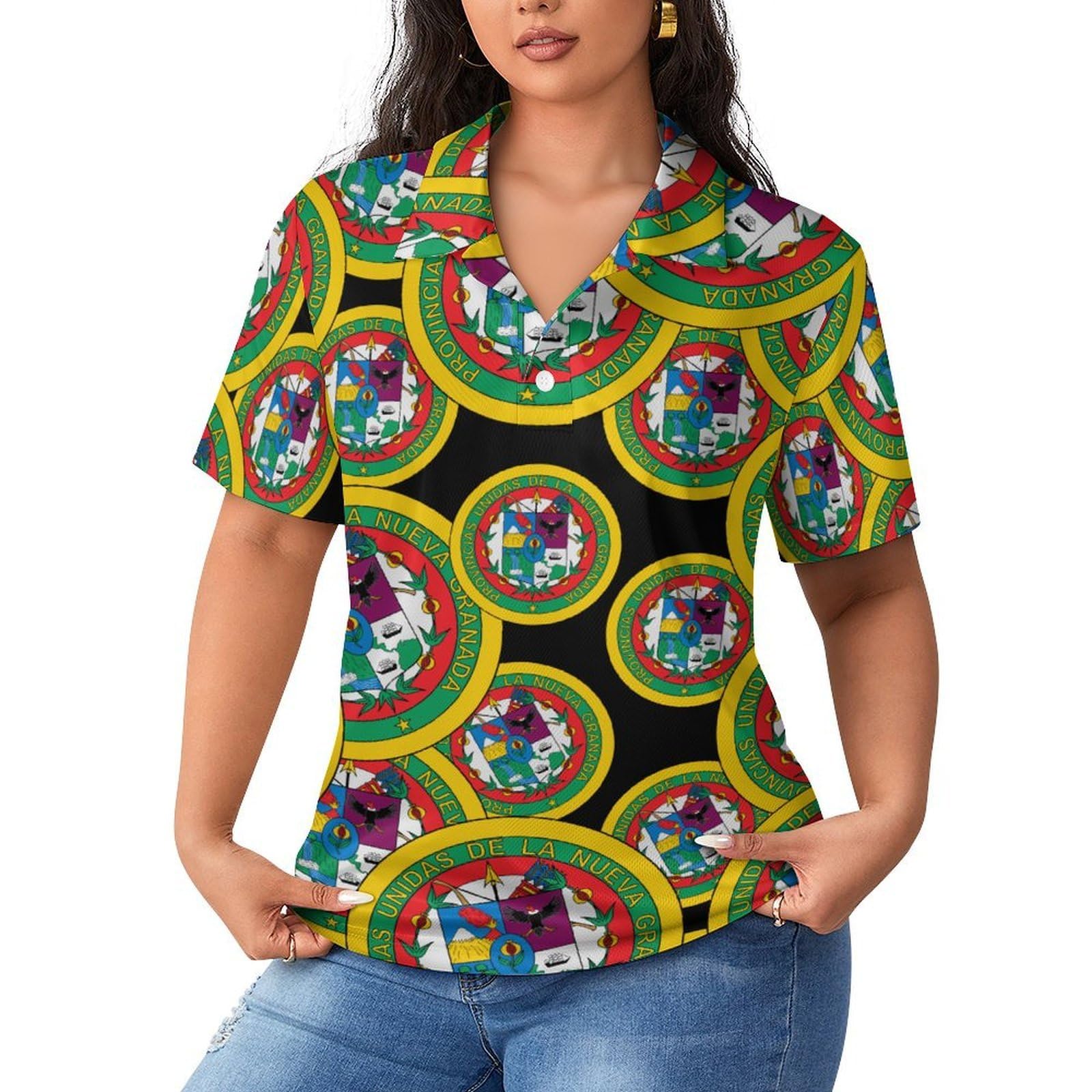 Polo de mujer de Nueva Granada, camiseta casual de tenis y golf clásica con cuello 8