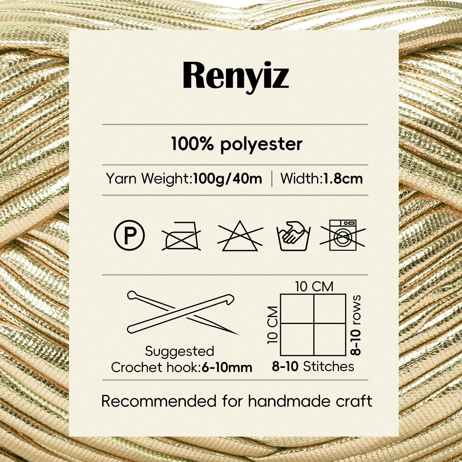 Metallic T-Shirt Yarn for Crocheting 2x100g Chunky Crochet Tshirt Yarn with 7mm Hook - Image 4