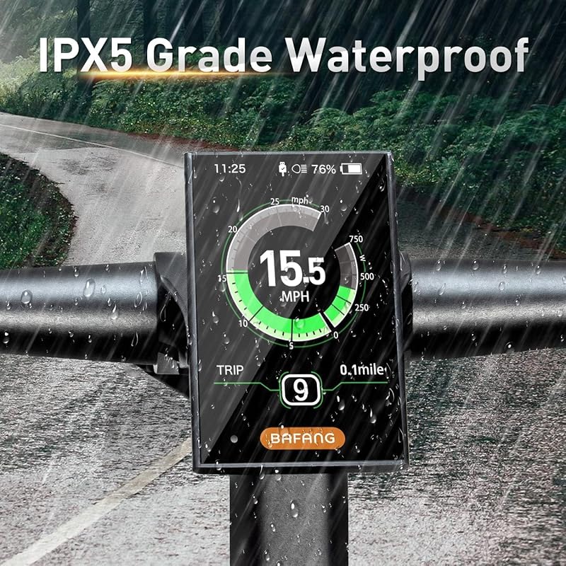 BAFANG 3.5" LCD Kijelző DPC18 - Elektromos Kerékpár Fedélzeti Számítógép BBS Motorokhoz - 9 Rásegítési Szint, IPX5 Vízálló, Automata Háttérv