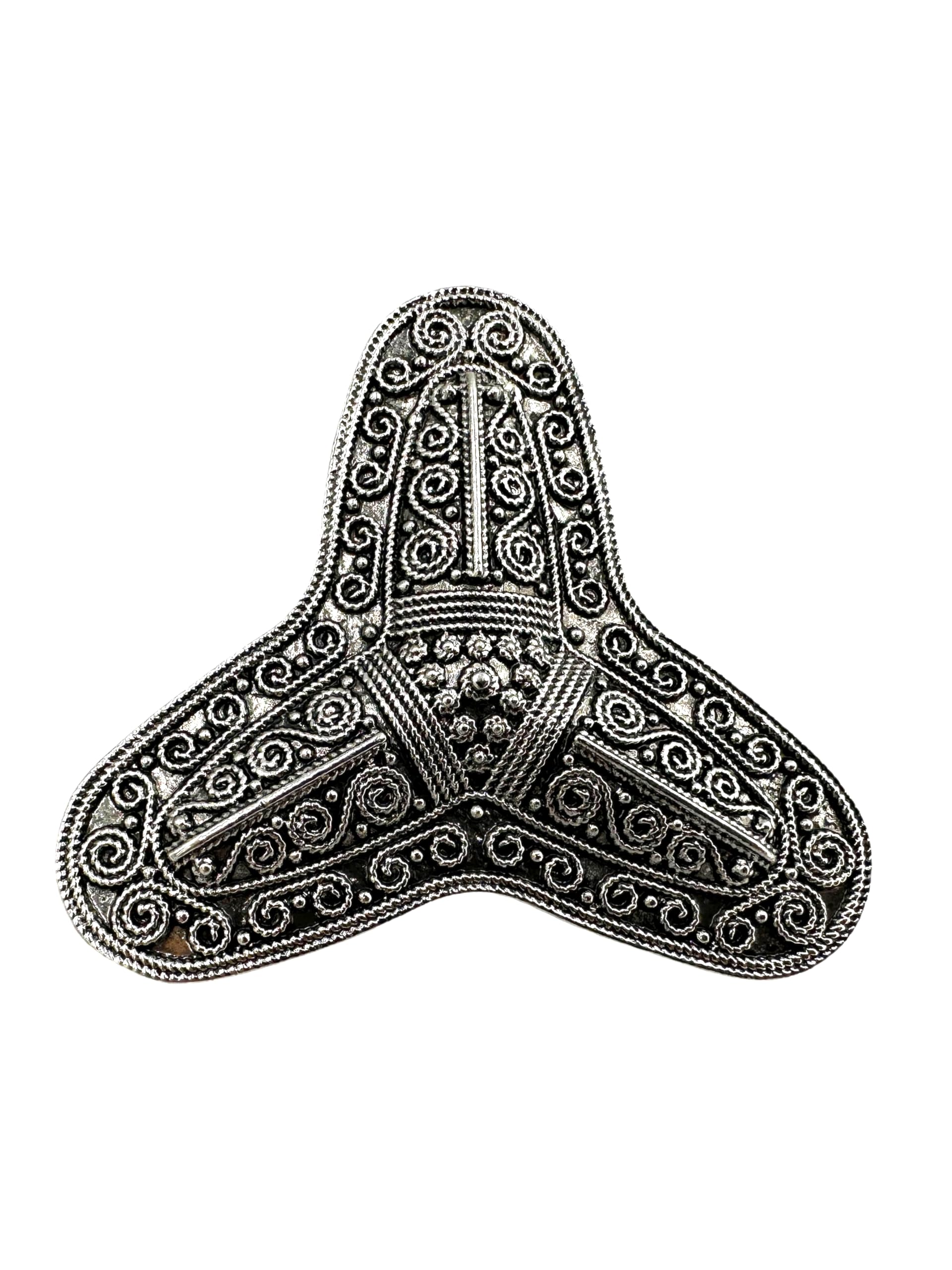 Patch Nation Trefoil Scandinavian Knot Norse Rune Viking Metal Pin Brooch Badge (Silver)