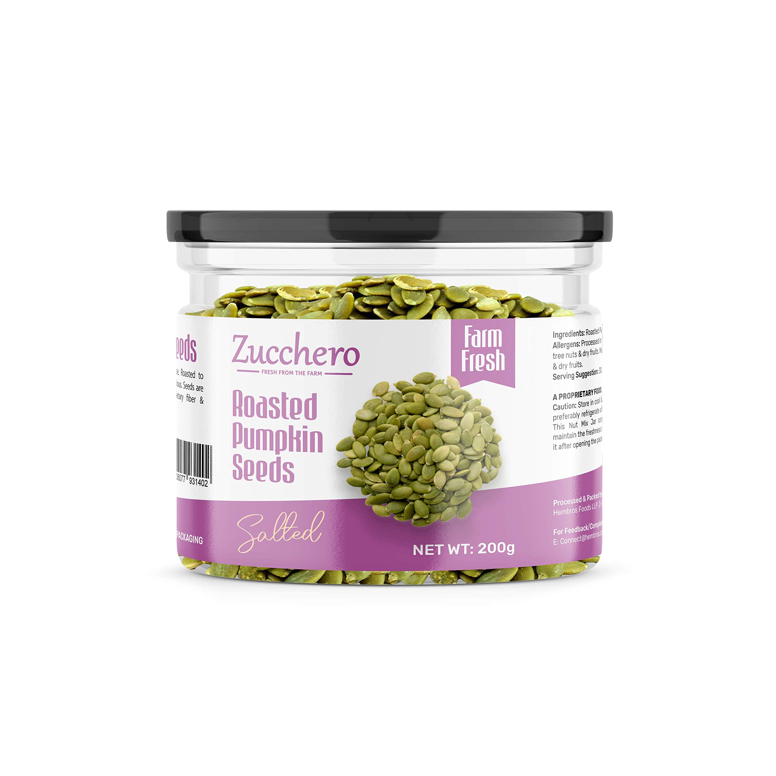 Zucchero Roasted Premium Pumpkin Seed, Lightly Salted, 200g - The Nutrient Powerhouse | Dry Roasting | Oil-Free| Slow baked Seeds (B08WCCVX3R) Amazon Price History, Amazon Price Tracker