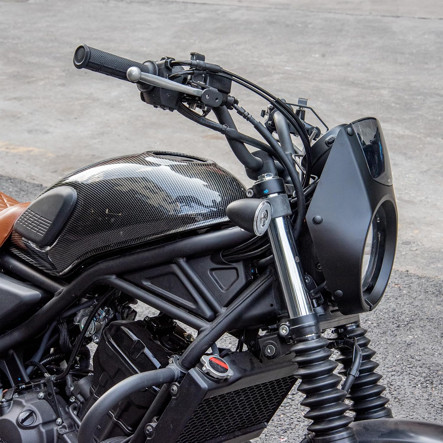 Motorcycle Front Headlight Fairing Cowl with Smoke Windshield Deflector Compatibel with CL500 CL300 CL250 2023 2024 SCL500 SCL300 SCL250 Windscreen Visor, Carbon Fiber