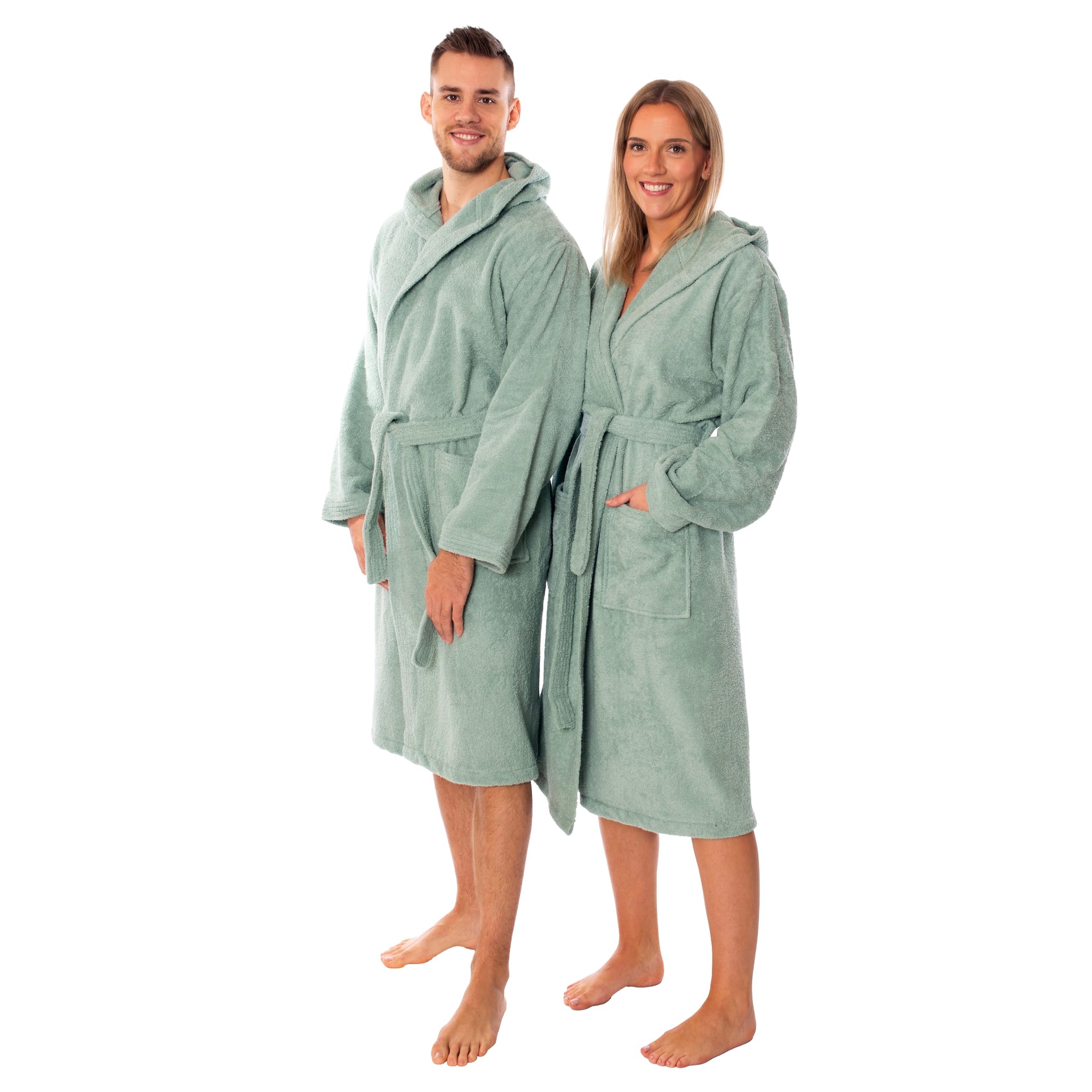 Lavea® Accappatoio Uomo & Donna in 100% Cotone – Morbido accappatoio in spugna con cappuccio, Design Unisex, Ideale per Sauna & Casa