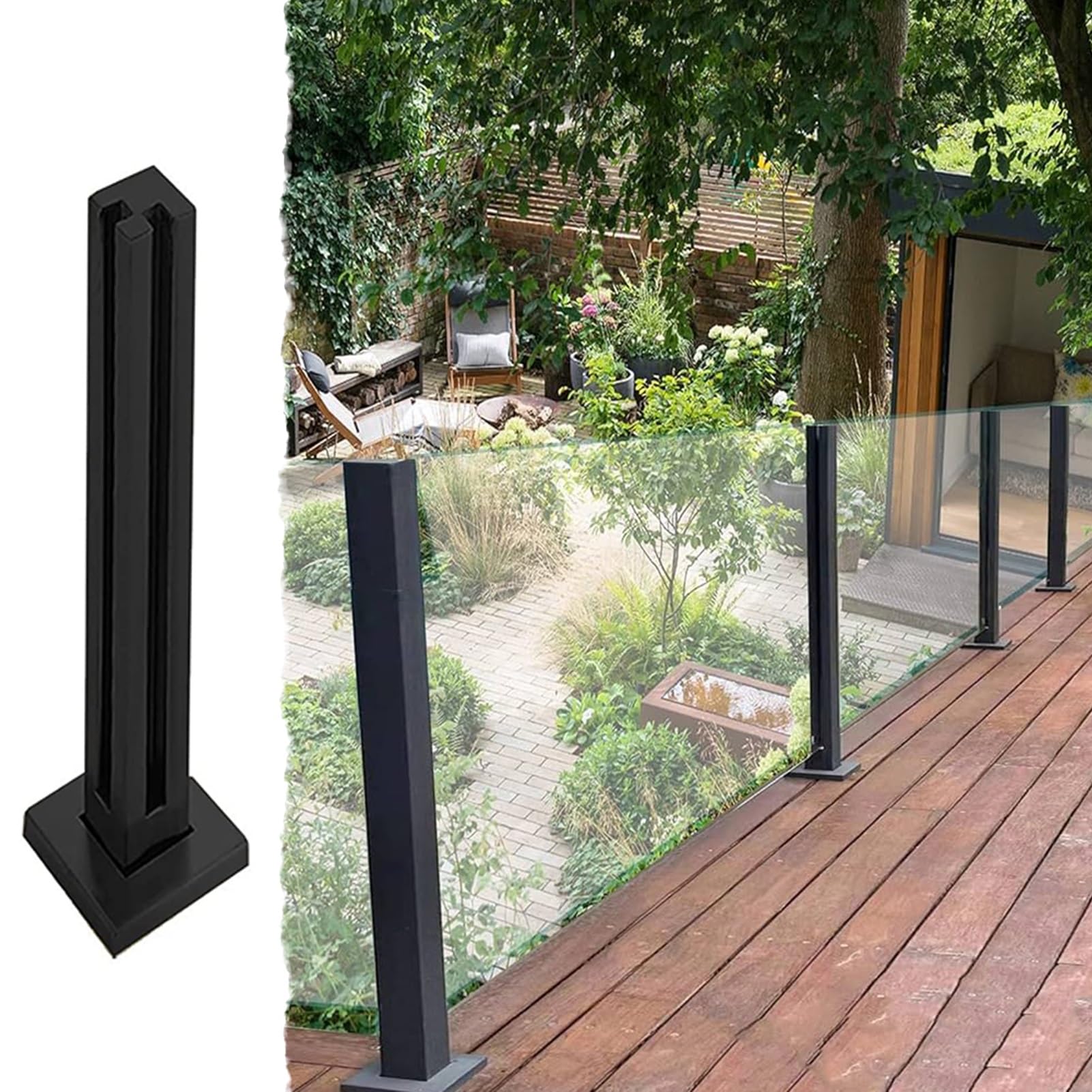 Valla acero inoxidable con diseño de vidrio para máxima seguridad