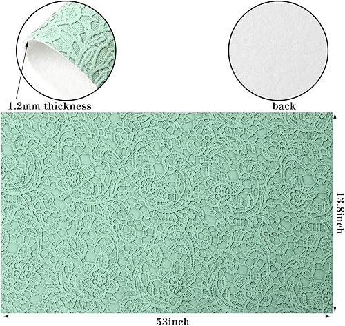 Miniatura 3 de Picheng Hojas de cuero sintético en relieve Rollos de cuero con textura de flores de 13.8 x 53 pulgadas, el cuero sintético es ideal para hacer