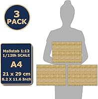Vista 4 de 3 hojas autoadhesivas para casas de muñecas Escala 1:12 (tableros de abeto)