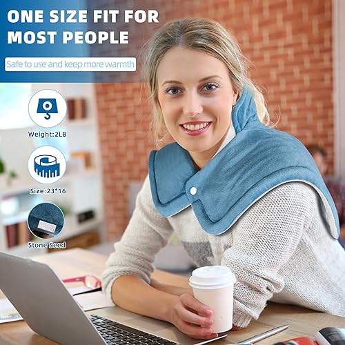 Miniatura 2 de Almohadilla térmica para cuello y hombros y alivio del dolor de espalda, Día del Padre, regalos para mujeres, mamá, hombres, papá, 2 libras,