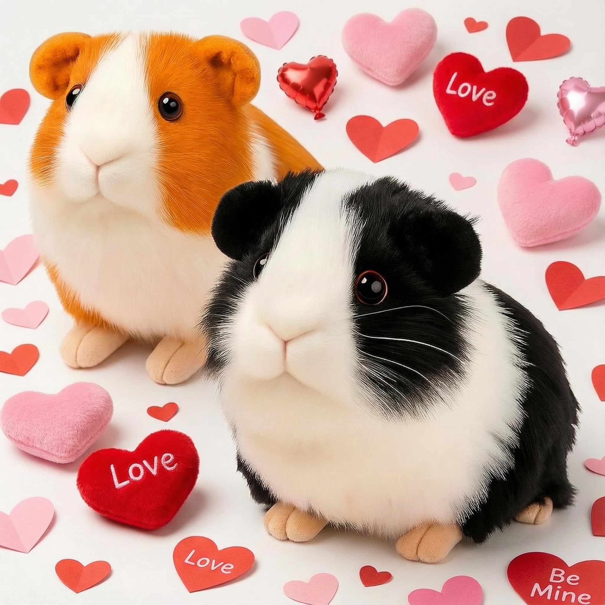 redaica 2pc Guinea Pig Stuffed Animals - 7.9inch Valentines Day Gifts for Kids, Realistic Plush Cute Plushie Guinea Pig Toys for Kids, Small Animals Pet Doll Toy for Boys Girl Class Birthday Gifts