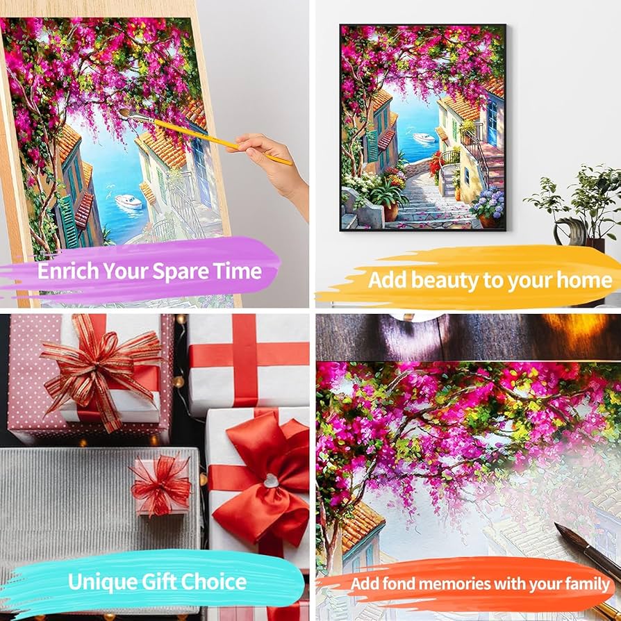 YALKIN Paint by Numbers for Adults Kits, Sea View Painting by