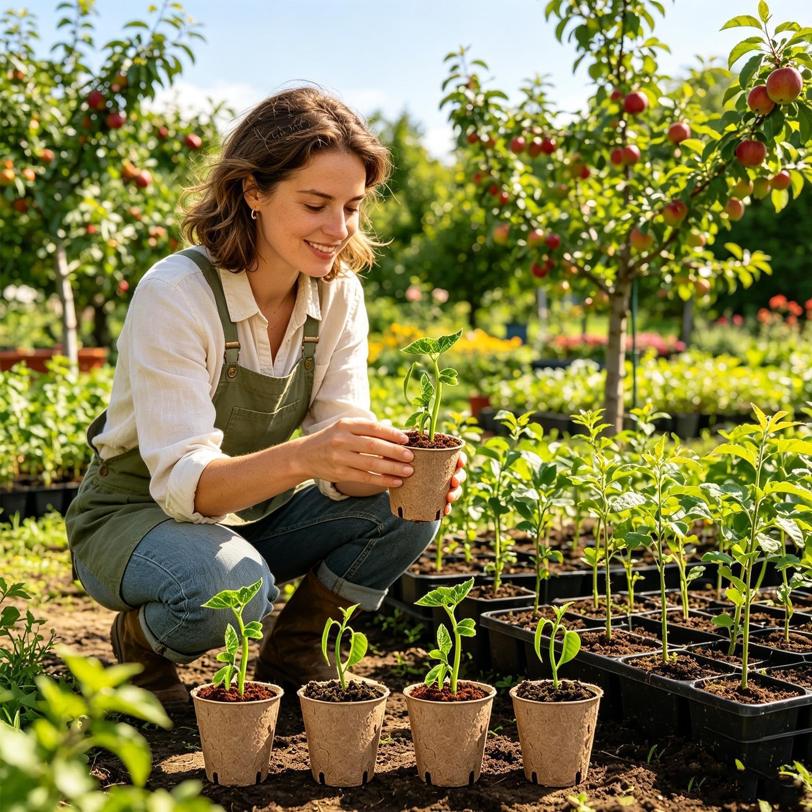 Pot de démarrage de plantation, léger, respirant, léger, petit plateau de démarrage pour semer des , motiver une variété de telles que les tomates, la laitue, les légumes, la culture