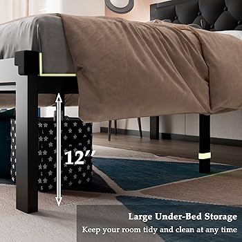 ベッドフレーム New Bed matress double size Amazon.com: Feonase Twin Size Metal Bed Frame with Faux Leather