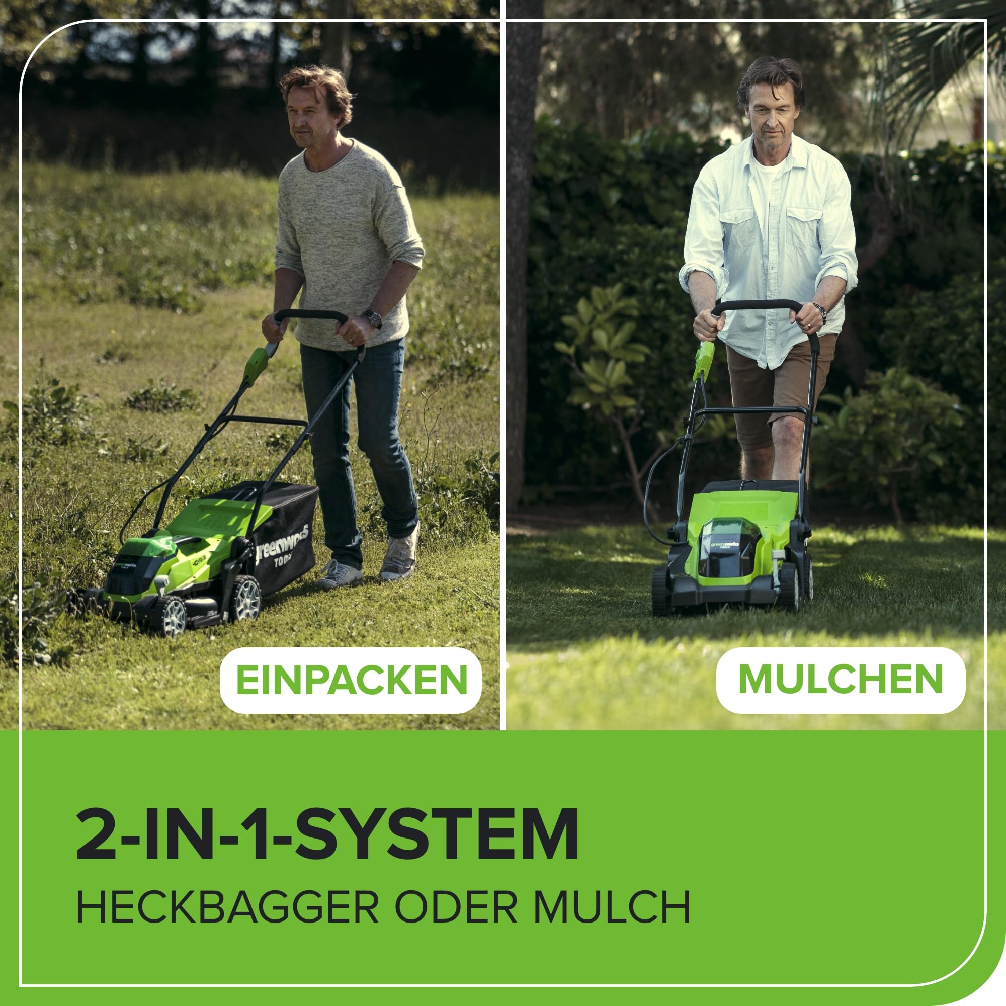 Greenworks Tondeuse à Gazon sans Fil pour Pelouses Jusqu'à 400m², Largeur de Coupe de 35cm G40LM35 & Batterie 40V 4Ah et Chargeur Universel Puissance 2A - GSK40B4 Plus Batterie 40V 5Ah - G40B5