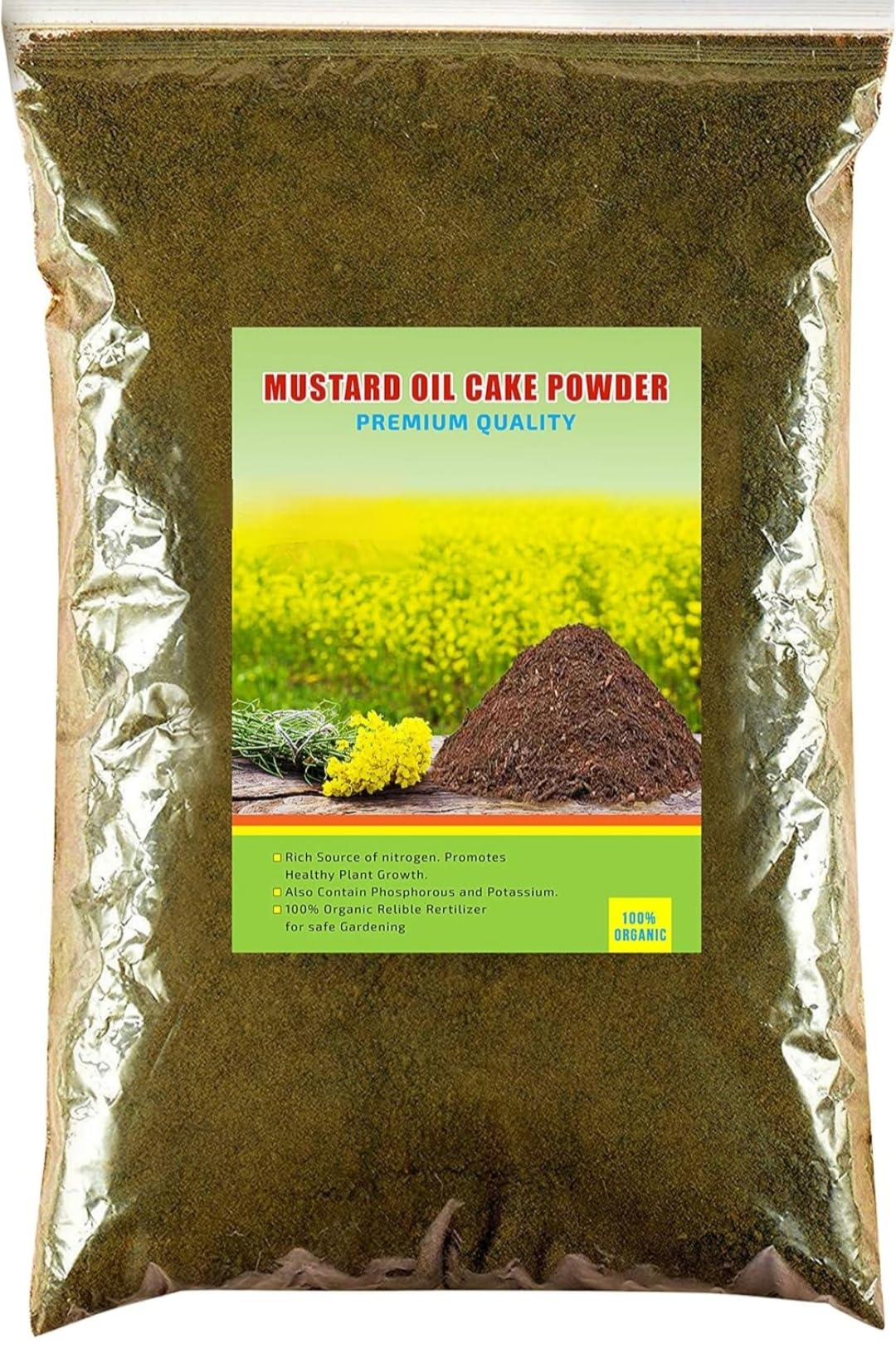 DASNATH-Mustard Oil Cake Powder for Plants Sarso ki Khali Organic Fertilizer Gardening Nutrient Manure 1 KG- (1 Kilogram)-image-42