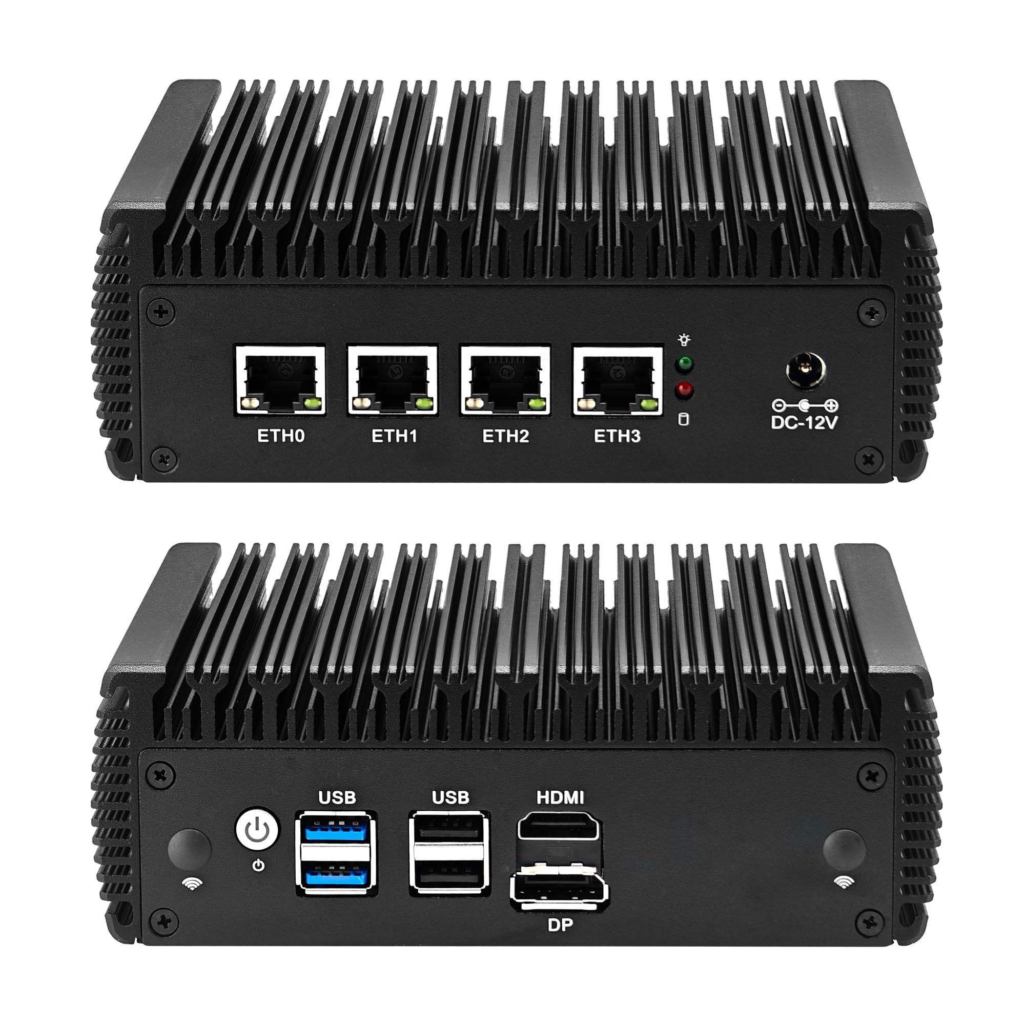CWWK Mini PC Firewall, Celeron N5105, 4 x 2.5GbE LAN, Fanless Mini Computer, OPNsense Micro Appliance Hardware, Barebone NO RAM or SSD, M.2, 4USB, SATA, SIM, HD, DP, AES-NI