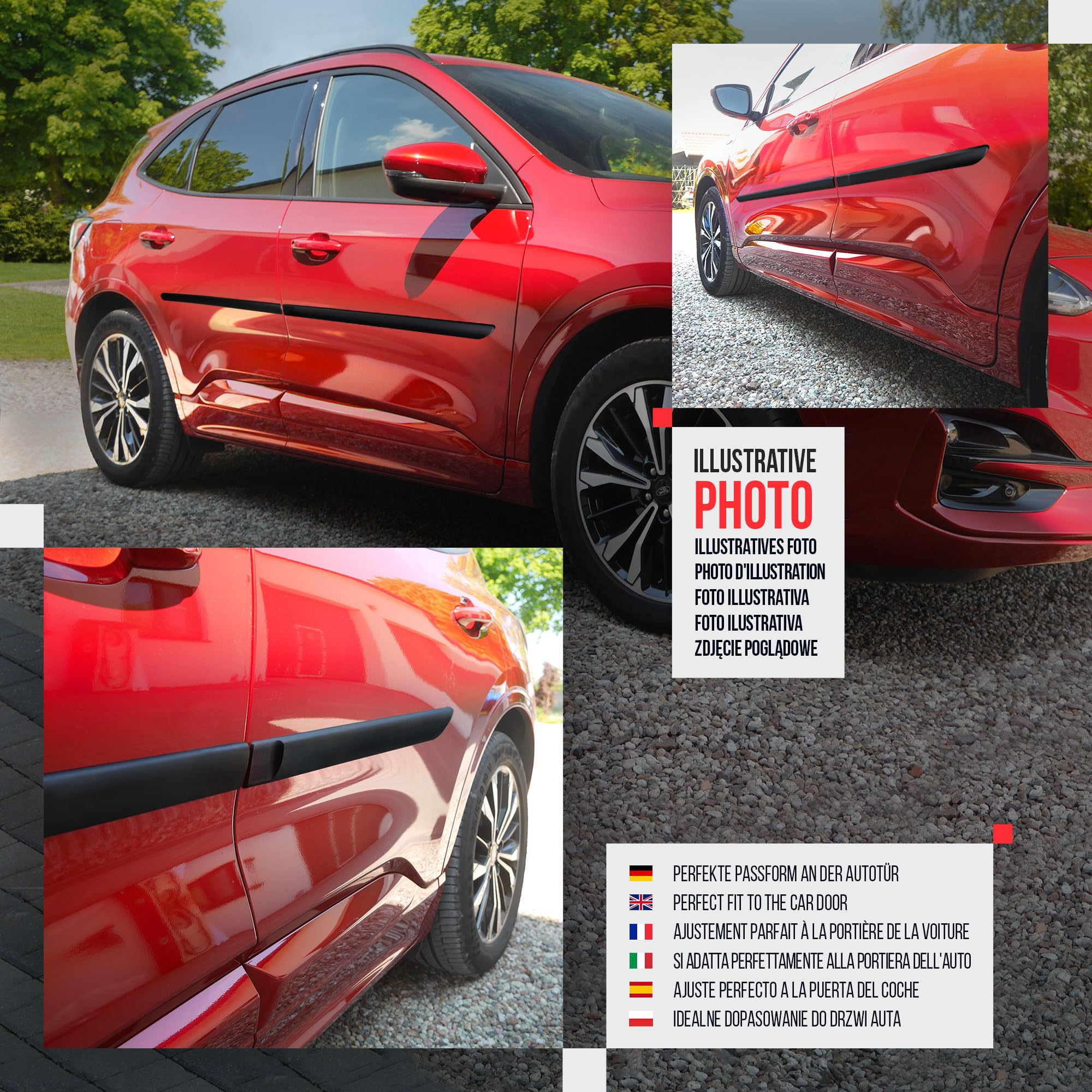 CHROMEMASTER | Modanature Laterali | Compatibile con Toyota Auris 5 Porte Hatchback 2013-2015 | Plastica Le Modanature Laterali Proteggono la Vernice Della Portiera Dell'auto da Graffi e Danni