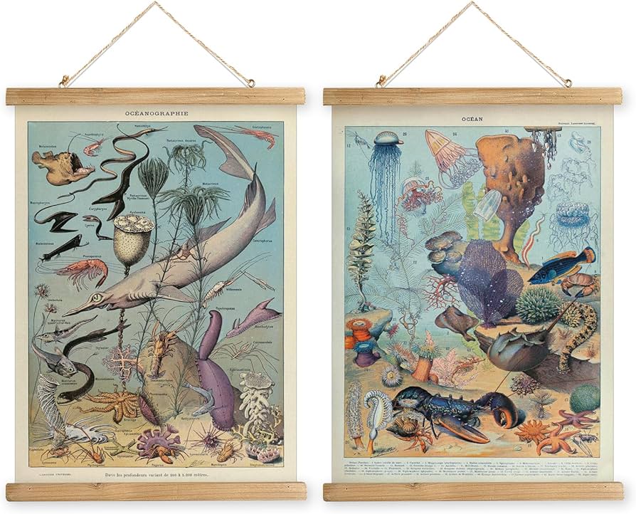 額縁 1970~ Wood Frame Vintage Poster Amazon.com: 2 Pack Vintage Poster Hanger Frame, Retro Style Wall