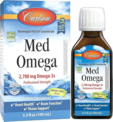 Carlson Med Omega, Limón-Lima, 2,700 mg Omega-3, 3.4 fl oz