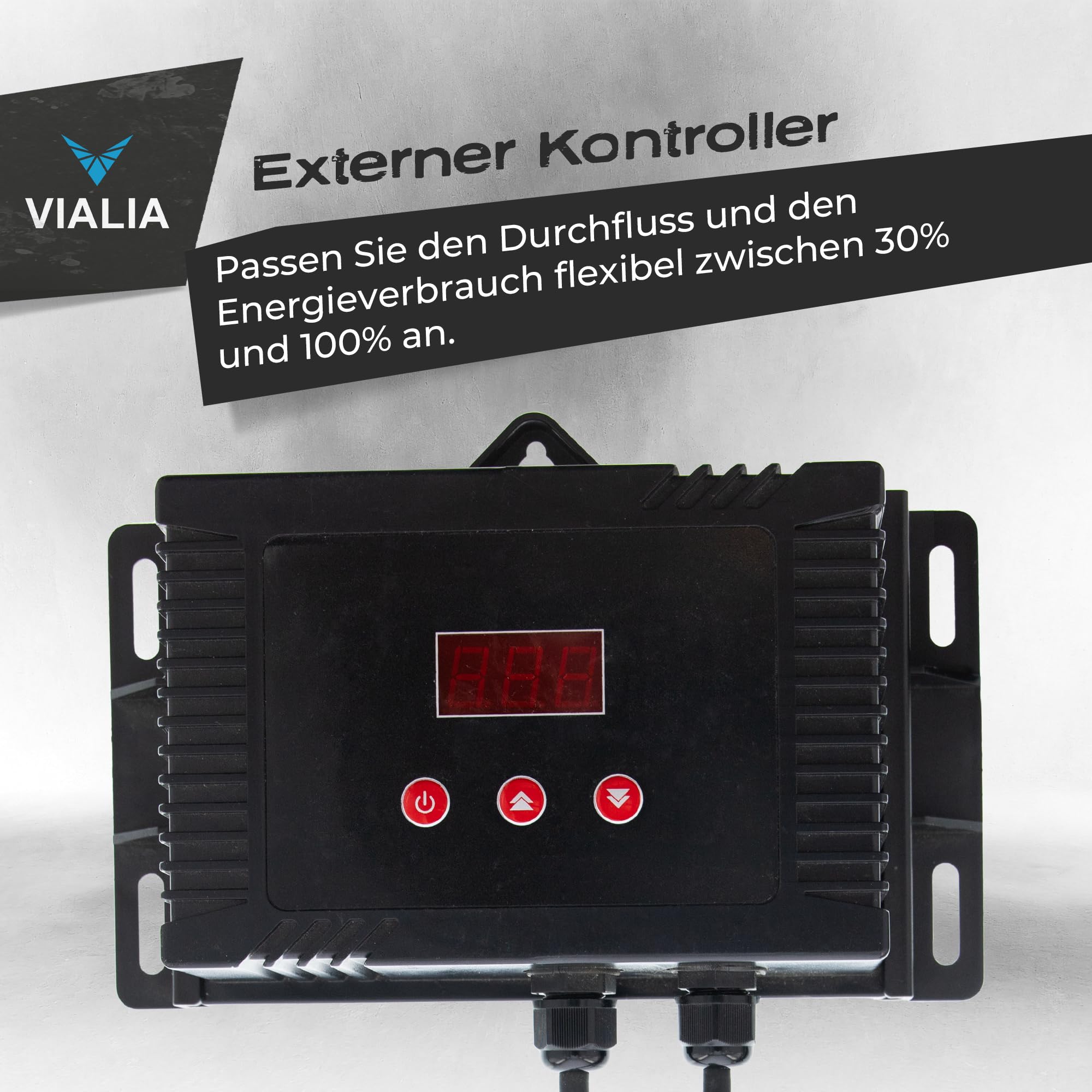 Teichpumpe Varia Red PL-30000 | 30.000 l/h Filterpumpe regelbar | 115-335W | 9,5m Förderhöhe | Mit externem Controller & Trockenlaufschutz | Bachlaufpumpe für Gartenteich