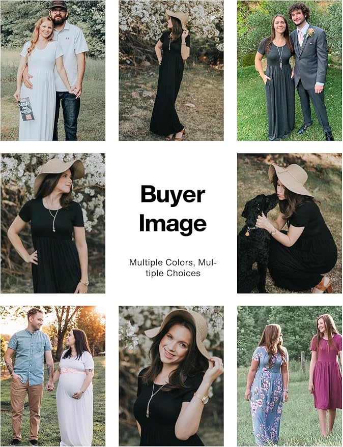 VIISHOW Women’s Short Sleeve Loose Plain Maxi Dresses Fabric:Super soft, stretchy and lightweight,can be easily dress up or dress down.
