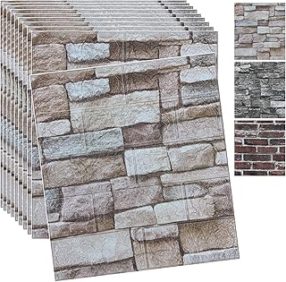 25 Stone Wall Decor Ideas To Add Texture And Warmth 47 20PCS 3D Wall Panels Peel and Stick 3D Brick Wallpaper Peel and Stick Fa...