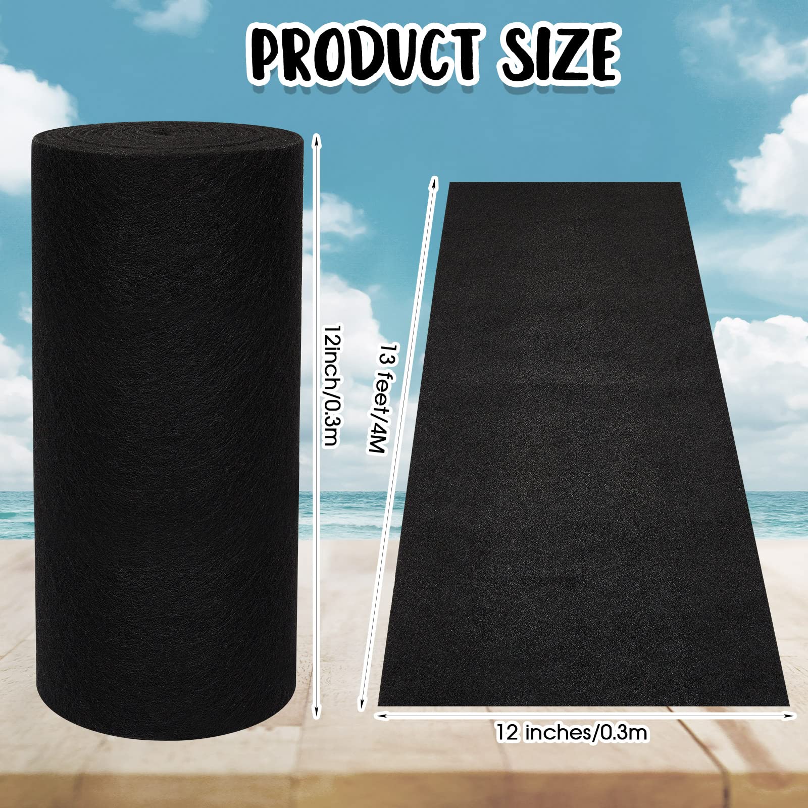 Patelai 2 Pcs 13ft x 12 in Marine Carpet Weather Resistant Boat Trailer Polyester Bunk Carpet for Boat Trailers Outdoor Trailer Bunk Padding for Boats Trailers Ramps